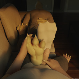 3_toes 4_fingers 4_toes anthro anthro_on_anthro barefoot between_toes big_feet biped bottomwear claws clothed clothing detailed_background duo erection faceless_character faceless_male feet fingers first_person_view foot_fetish foot_focus foot_grab foot_grinding foot_on_penis foot_play foot_rub footjob footwear foreskin furniture genitals humanoid_genitalia humanoid_penis inside legwear looking_up lying male male/male male_pov massage masturbation on_back pants paws penile penis penis_poking_out pillow plantigrade realistic relaxing resting retracted_foreskin sex shadow shirt sitting socks sofa soles sunset thick_penis toe_claws toes topwear vein veiny_penis white_claws eupharrow aero_(eupharrow) hesh_(eupharrow) crocodile crocodilian mammal reptile scalie 1:1 2018 3d_(artwork) detailed digital_media_(artwork) hi_res watermark