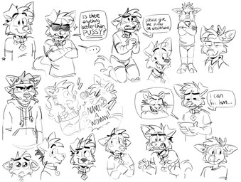 allcaps angry anthro antlers backwards_hat bandage baseball_cap begging_for_sex black_text boxer_briefs briefs clothed clothing collar collared_shirt crossed_arms dialog_balloon dialogue drawstring electronics ellipsis eyewear female googly_eyes group gums half-closed_eyes hat headgear headwear holding_object holding_tablet hoodie horn male male/female microphone narrowed_eyes open_mouth open_smile pantsless pantsless_male pawpads polo_shirt requesting sex_request shirt simple_background smile sparkles sunglasses t-shirt talking_about_pussy teeth_showing text tongue_showing topwear underwear whiskers white_background yelling tinydeerguy disney i_can_fix_him_(meme) zootopia darwin_(tinydeerguy) matt_riskely pawbert_lynxley riley_(tinydeerguy) sam_(tinydeerguy) canada_lynx canid canine canis deer domestic_dog felid feline lynx mammal procyonid raccoon english_text hi_res monochrome sketch