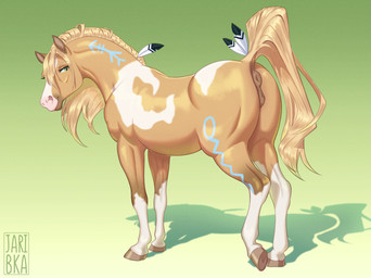 anatomically_correct anatomically_correct_anus anatomically_correct_genitalia anatomically_correct_vulva animal_genitalia animal_vulva anus butt equine_anus equine_genitalia equine_vulva female feral fur genitals hooves looking_at_viewer mane puffy_anus simple_background smile solo tail vulva jaribka equid equine horse mammal digital_media_(artwork)