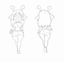 anthro antlers big_breasts big_butt big_ears big_eyes blinking bottomwear bouncing_breasts bouncing_hair breast_jiggle breasts buckteeth butt clothed clothed_anthro clothed_female clothing curvy_figure female female_anthro footwear freckles front_and_back front_view fully_clothed furgonomics hair hip_sway horn ineffective_clothing jiggling looking_forward miniskirt pencil_skirt rear_view scut_tail shirt shoes short_tail simple_background skirt smile solo tail tail_clothing teeth thick_thighs tight_clothing tight_shirt tight_topwear toony topwear underbutt walk_cycle walking walking_away wide_hips tansau deltarune undertale_(series) noelle_holiday cervine deer mammal new_world_deer reindeer 2020 2d_animation animated digital_media_(artwork) frame_by_frame hi_res line_art loop monochrome seamless_loop