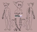 anthro cyberpunk demisexual_pride_colors genitals hetero_pride_colors lgbt_pride male penis pride_colors robotic_arm robotic_claws robotic_limb solo straight_pride_colors lemonpuff claus_(timmy_rap_1o1) domestic_cat felid feline felis humanoid mammal tuxedo_cat hi_res model_sheet unfinished