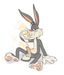 3_toes after_masturbation anthro balls clothing cum_stain erection feet genitals gloves grey_body handwear humanoid_genitalia humanoid_penis male musk musk_clouds nude penis solo toes smallsrabbit looney_tunes warner_brothers bugs_bunny lagomorph leporid mammal rabbit