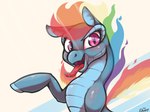 alternate_color blue_body blue_scales colored_fire countershade_scales countershading female feral fire flaming_hair flaming_mane flaming_wings fusion hooves looking_at_viewer multicolored_fire open_mouth open_smile pink_eyes pseudo_hair pseudo_mane pupils rainbow_fire raised_hoof red_tongue scales slit_pupils smile solo tongue tongue_out unusual_anatomy unusual_wings wings ebvert asian_mythology chinese_mythology east_asian_mythology friendship_is_magic hasbro my_little_pony mythology them's_fightin'_herds rainbow_dash_(mlp) tianhuo_(tfh) dragon hybrid longma mythological_creature mythological_equine mythological_scalie scalie 2023 4:3 digital_media_(artwork) hi_res signature