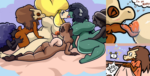 anthro anthrofied big_breasts blue_hair blush bone bone_mask breast_play breast_suck breastfeeding breasts brown_body butt collaborative collaborative_breastfeeding female female/female group group_sex hair kissing licking_tongue mask nipples nude open_mouth orgy sex simple_background skull skull_mask sucking text tongue kiss_the_carrot nintendo pokemon cuby_(kiss_the_carrot) koi_(kiss_the_carrot) malpo_(kiss_the_carrot) petra_(kiss_the_carrot) sayi_(kiss_the_carrot) stella_(kiss_the_carrot) canid canine canis cubone gastly generation_1_pokemon generation_3_pokemon generation_4_pokemon generation_7_pokemon ghost jirachi legendary_pokemon magnemite mammal mismagius pokemon_(species) rockruff spirit comic digital_media_(artwork) english_text shaded