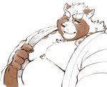 anthro belly big_belly humanoid_hands kemono male moobs one_eye_closed overweight overweight_male scar simple_background solo white_background wink exe_exem lifewonders tokyo_afterschool_summoners gyobu_(tas) canid canine mammal raccoon_dog tanuki 2022 digital_drawing_(artwork) digital_media_(artwork)