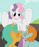 anus blush butt_sniffing clitoris female feral genitals group horn male male/female navel nipples nose_to_anus puffy_anus pussy smile sniffing teats tongue tongue_out young young_feral launny friendship_is_magic hasbro my_little_pony mythology snails_(mlp) snips_(mlp) sweetie_belle_(mlp) equid equine mammal mythological_creature mythological_equine unicorn hi_res