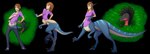 anthro biped black_background black_body black_hair blue_body bottomless bottomwear bottomwear_around_legs breasts brown_hair claw_toes claws clenched_teeth clothed clothing clothing_around_legs countershade_face countershade_neck countershade_tail countershade_torso countershading denim denim_bottomwear denim_clothing duo featureless_crotch female female_taur fully_clothed gender_transformation green_eyes growth hair horn human_to_taur jeans limb_growth looking_at_another looking_at_own_hand looking_down_at_self male male_human markings mtf_transformation navel non-mammal_breasts on_one_leg one_leg_up open_mouth pants pants_around_legs plant raised_leg red_body red_countershading red_markings shirt shrub sickle_claw simple_background smile solo solo_focus species_transformation split_form standing striped_markings stripes t-shirt tail tail_growth teeth toe_claws topwear transformation transformation_sequence white_body white_countershading tomek1000 dinosaur dromaeosaurid human mammal prehistoric_species reptile scalie taur theropod 2021 colored hi_res
