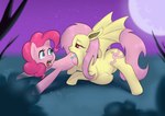 creepy_face cutie_mark duo eating fangs feathered_wings feathers female female/female feral food hair looking_at_another looking_back looking_down open_mouth organs pink_body pink_hair scared scary simple_background stomach tail teeth vore wings yellow_body inventor_(artist) friendship_is_magic hasbro my_little_pony fluttershy_(mlp) pinkie_pie_(mlp) bat_pony equid equine horse mammal pony vampire 2023 digital_media_(artwork) hi_res