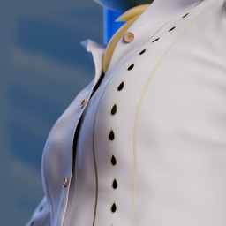 anthro black_bra black_clothing black_underwear blue_body blue_fur blue_hair bra breasts close-up clothing collared_shirt dress_shirt female fur hair shirt small_breasts solo topwear underwear white_clothing white_shirt white_topwear yellow_body yellow_fur fiopon mollis arthropod insect lepidopteran moth 1:1 3d_(artwork) absurd_res blender_(artwork) blender_cycles_(artwork) digital_media_(artwork) hi_res