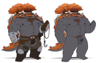 accessory anthro armor autumn_leaves balls beard belt body_hair boots bottomwear branch chest_hair chode clothing crotchless_bottomwear crotchless_clothing crotchless_pants eye_scar facial_hair facial_scar flaccid footwear gauntlets genitals gloves handwear headband hook male mustache nipple_piercing nipples nude_male pants penis piercing plant pubes scar shoes solo tree noofs nintendo pokemon basilio_(gogokeeko) generation_4_pokemon pokemon_(species) torterra 2025 colored digital_media_(artwork) hi_res model_sheet