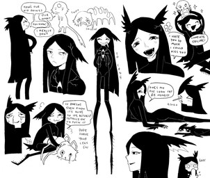 :3 :< :d ^_^ ambiguous_feral ambiguous_gender bestiality bodily_fluids butt chest_eye closed_smile dialogue eyelashes eyes_closed feral floating hair humanoid_on_feral insect_legs long_hair looking_at_viewer male male_humanoid mouth_closed open_mouth open_smile profanity simple_background smile sneeze sniffle snot sparkles sparkling_eyes speech_bubble talking_to_viewer teeth text tongue tongue_out white_background jejejunum jejunum_(jejejunum) pest_(jejejunum) secret_(jejejunum) arthropod fraid_(species) humanoid proto-nethermare spirit 2026 black_and_white digital_drawing_(artwork) digital_media_(artwork) english_text hi_res monochrome multiple_images