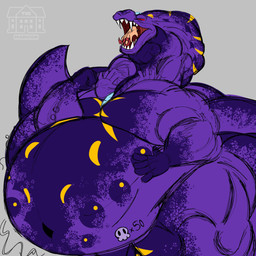 almost_fully_inside ambiguous_gender ambiguous_prey anthro anthro_pred back_markings belly belly_markings big_belly chest_gem chest_markings fangs forehead_gem forked_tongue gem grey_background hand_imprint hand_in_mouth hand_on_belly hand_on_own_belly hand_on_throat huge_belly human_prey imprint male male_anthro male_pred markings motion_lines multicolored_body multicolored_scales multiple_prey muscular muscular_anthro muscular_male navel neck_bulge nude nude_anthro nude_male number number_on_body open_mouth oral_vore prey_count red_sclera scales serpentine sharp_teeth simple_background skull_symbol solo squirming struggling struggling_prey swallowing teeth tongue vore kinky_nicky26 lego ninjago pythor_(ninjago) anaconda anacondrai boa_(snake) boinae human mammal reptile scalie serpentine_(ninjago) snake 1:1 absurd_res digital_drawing_(artwork) digital_media_(artwork) hi_res sketch