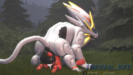 anal anal_penetration anthro anthro_on_feral anthro_penetrated balls bestiality bodily_fluids breed butt cum doggystyle duo erection feral feral_penetrating feral_penetrating_anthro forest from_behind_position fur genital_fluids genitals horn male male/male male_on_feral male_penetrated male_penetrating male_penetrating_male muscular muscular_anthro muscular_male nude open_mouth orgasm outside penetration penile penis plant red_body red_fur sex tail tree white_body white_fur trashy_sfm mythology nintendo pokemon felid generation_7_pokemon incineroar legendary_pokemon mammal mythological_creature pantherine pokemon_(species) solgaleo 3d_(artwork) absurd_res digital_media_(artwork) hi_res source_filmmaker_(artwork)