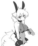 anthro blush choker clothing embarrassed female fur jewelry kemono lingerie necklace playboy_bunny revealing_breasts solo sparxel mythology spar_lamarca canid canine canis mammal mythological_canine mythological_creature werecanid werecanine werecreature werewolf wolf monochrome sketch