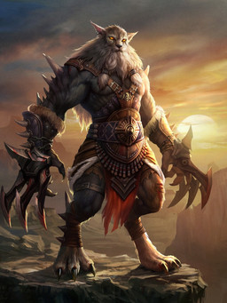 3_toes abs anthro armor band barefoot beard biceps big_muscles biped black_nose blood blood_on_armor blood_on_leg blood_on_weapon bodily_fluids bottomwear chain chain_accessory claws clothed clothing cloud day detailed_background digitigrade ear_piercing facial_hair feet fur fur_trim_(clothing) grey_body grey_fur high_place legband loincloth male mountain muscular muscular_anthro muscular_male orange_eyes outside pecs piercing pose scar sky solo spikes standing sun sunset toes topless torn_clothing vambrace vein weapon wounded soleline domestic_cat felid feline felis mammal 3:4 detailed digital_media_(artwork) digital_painting_(artwork) full-length_portrait hi_res painting_(artwork) portrait