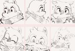 anthro biped blush ellipsis eyes_closed multiple_poses pose scarf solo apricotsammi ground_squirrel mammal rodent sciurid 2022 hi_res sketch