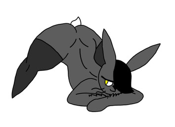 alternative_fashion ambiguous_gender anthro arm_hair ass_up big_butt black_hair body_hair butt clothing flat_chested fur goth grey_body grey_fur hair jack-o'_pose legwear pose simple_background solo thick_thighs thigh_highs yellow_eyes frutigooner alex_(frutigooner) lagomorph mammal 2026 digital_media_(artwork) nonbinary_(lore) trans_(lore)