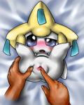 anus blush disembodied_hand duo female genitals not_furry open_mouth pussy solo_focus spread_legs spread_pussy spreading box_xod nintendo pokemon generation_3_pokemon humanoid jirachi legendary_pokemon pokemon_(species) 2013