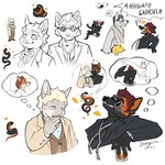 alternate_species anthro feral furrification heart_symbol male text derckrey good_omens aziraphale_(good_omens) crowley_(good_omens) gabriel_(good_omens) angel canid canine canis demon fox lagomorph leporid mammal rabbit reptile scalie snake wolf 1:1 english_text hi_res signature