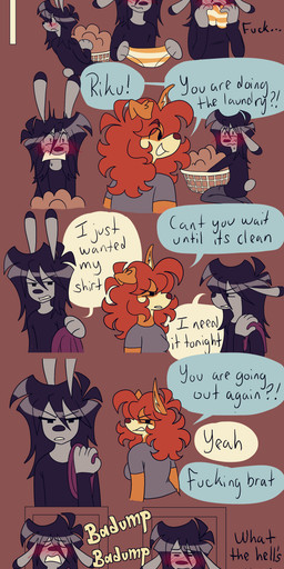 clothing dialogue duo female male male/female panties profanity sniffing sniffing_clothes text underwear underwear_sniffing river-zombie kelly_(river-zombie) riku_(river-zombie) canid canine lagomorph leporid mammal absurd_res comic english_text hi_res incest_(lore) mother_(lore) mother_and_child_(lore) mother_and_son_(lore) parent_(lore) parent_and_child_(lore) parent_and_son_(lore) son_(lore)