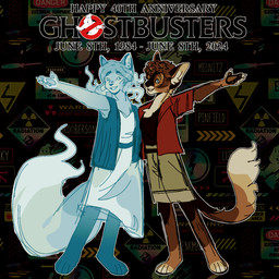 caution_sign duo eyewear female glasses text manhattancrossrip ghostbusters ghostbusters:frozen_empire melody_(ghostbusters) phoebe_spengler felid feline ghost humanoid mammal spirit 1:1 english_text hi_res