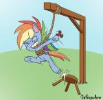2019 bound dabbing equid equine feathered_wings feathers feral fidget_spinner friendship_is_magic gallows hasbro hi_res imminent_death infrayellow mammal meme my_little_pony my_little_pony:_pony_life mythological_creature mythological_equine mythology noose pegasus rainbow_dash_(mlp) shitpost solo suicide what what_has_magic_done where_is_your_god_now why wings