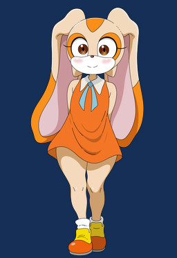 anthro biped blush clothed clothing dress eyelashes female footwear hands_behind_back orange_clothing orange_dress pupils shoes smile solo standing young the-sonic-x sega sonic_the_hedgehog_(series) cream_the_rabbit lagomorph leporid mammal rabbit alpha_channel hi_res