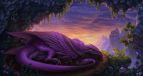 3_toes animal_genitalia anus black_claws black_horn claws cloud detailed_background digitigrade feathered_wings feathers feet feral flaccid fur genital_slit genitals grass horn male male_feral mountain nest nude outside penis plant purple_body purple_feathers purple_fur resting sky solo sunset tail tail_tuft toe_claws toes tuft wings deltablackk european_mythology mythology wyvusk dragon feathered_dragon feathered_scalie feathered_wyvern furred_dragon furred_scalie furred_wyvern mythological_creature mythological_scalie scalie western_dragon wyvern absurd_res hi_res