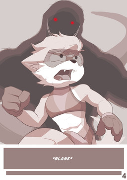 anthro athletic athletic_anthro athletic_male biped bodily_fluids bulge clothing detailed_bulge dominant dominant_anthro dominant_male duo eyewear eyewear_on_head fur gloves goggles goggles_on_head grey_body grey_fur handwear male muscular muscular_anthro muscular_male scared sweat sweatdrop text underwear white_body white_fur zendir zendir_(character) canid canine canis mammal monster wolf 2024 absurd_res comic english_text hi_res