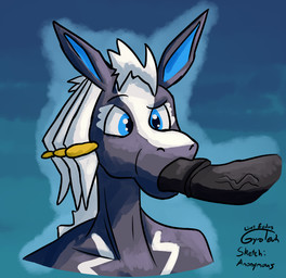 accessory animal_genitalia animal_penis anthro blue_eyes dreadlocks duo equine_genitalia equine_penis fellatio genitals grey_body hair_accessory hair_tie hooves male mane oral penile penis sex solo_focus stripes anonymous_artist gyrotech nintendo pokemon fan_character ruzestrika equid equine generation_5_pokemon mammal pokemon_(species) zebstrika