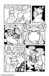 5_fingers 6_panel_comic angry anthro antlers baseball_cap belly belt big_belly black_line_art bodily_fluids border bottomwear buckteeth clothed clothing cross-popping_vein dialogue duo eating eating_food exclamation_point eyebrow_through_hair eyebrows eyes_closed eyewear fingers fluffy fluffy_chest fully_clothed furniture glasses hair hands_on_hips hat headgear headwear holding_object holding_tool holding_utensil hooves horn inside kitchen_utensils leaning leaning_forward male obese obese_anthro obese_male open_mouth open_smile overweight overweight_anthro overweight_male pants pattern_clothing pattern_shirt pattern_topwear plaid plaid_clothing plaid_shirt plaid_topwear pupils rectangular_glasses restaurant screaming scut_tail shirt short_tail sitting sitting_on_stool smile snout speech_bubble stool stuttering sweat sweatdrop tail tail_tuft talking_to_another teeth text tools topwear translucent translucent_hair tuft wearing_glasses white_border nekocrispy francis_(nekocrispy) mac_(nekocrispy) asinus deer donkey equid equine mammal 2022 black_and_white comic digital_media_(artwork) english_text hi_res monochrome url