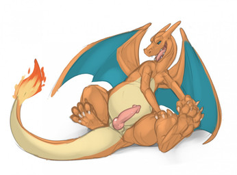 anthro countershade_tail countershade_torso countershading erection fire flaming_tail genitals knot knotted_penis male male_anthro membrane_(anatomy) membranous_wings nude nude_anthro nude_male open_mouth open_smile orange_body penis pink_penis simple_background smile solo spread_legs spreading tail tan_body teal_body teeth tongue white_background wings mintyderg nintendo pokemon charizard generation_1_pokemon pokemon_(species) 2018 sketch