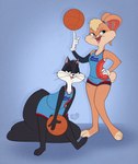 3_toes basketball duo feet female half-closed_eyes looking_at_viewer narrowed_eyes sportswear thick_thighs toes minxydoodle looney_tunes space_jam the_looney_tunes_show warner_brothers lola_bunny penelope_pussycat felid feline lagomorph leporid mammal rabbit hi_res