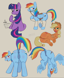 animal_genitalia animal_vulva anus apple bandage blush blush_lines butt equine_anus equine_genitalia equine_vulva eyelashes female feral food freckled_face freckles fruit genitals group hooves horn long_eyelashes multiple_poses plant pose puffy_anus trio underhoof wings jakoo_zz friendship_is_magic hasbro my_little_pony mythology applejack_(mlp) rainbow_dash_(mlp) twilight_sparkle_(mlp) earth_pony equid equine horse mammal mythological_creature mythological_equine pegasus pony unicorn hi_res