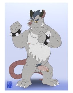 3_toes 4_fingers anthro balls border bracelet erection feet fingers foreskin fur genital_piercing genitals grey_body grey_fur humanoid_genitalia humanoid_penis jewelry male nipples nude penis penis_piercing piercing prince_albert_piercing simple_background solo spiked_bracelet spikes standing toes unretracted_foreskin white_border garo_(artist) brok_the_investigator cowcat_games squealers_chief mammal murid murine rat rodent 2025 absurd_res hi_res