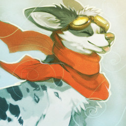 ambiguous_gender eyes_closed eyewear feral fur goggles happy scarf solo tongue tongue_out white_body white_fur wind sullivan canid canine canis domestic_dog mammal 1:1 low_res