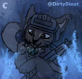 ak-47 ak_platform ambiguous_gender anthro assault_rifle gun leaf light moon night plant ranged_weapon rifle smile solo tree weapon dirtystoat domestic_cat felid feline felis mammal