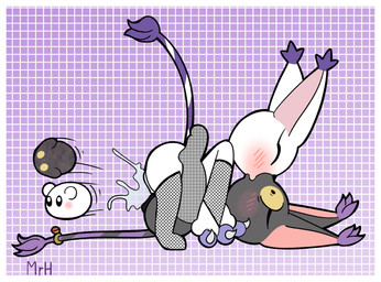 anthro birth black_body black_fur blush border claws clothed clothing duo eyelashes female female/female fur genitals gloves group_birth handwear kissing live_birth pregnant projectile_birth tail vulva white_body white_border white_fur mr_harinezumi bandai_namco digimon bianc_(el_senor_erizo) nera_(el_senor_erizo) blackgatomon botamon digimon_(species) felid feline gatomon mammal yukimibotamon hi_res