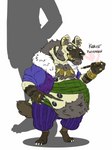 hairy male mature_male overweight overweight_male piercing smoking min_(artist) gnoll hyena mammal absurd_res hi_res