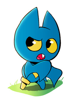 anthro black_eyes blue_body female open_mouth pegleg solo wings yellow_sclera young young_anthro young_female kiffy_(artist) cartoon_network mao_mao:_heroes_of_pure_heart adorabat bat mammal