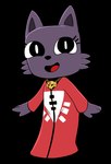 alpha_channel anthro clothed clothing cult_of_the_lamb domestic_cat felid feline felis female fluffy happy harry_amorós hi_res jewelry looking_at_viewer mammal massive_monster_(studio) necklace prick_ears robe ruri_(cult_of_the_lamb) smile solo standing