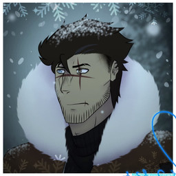 eyebrow_slit eyebrows forest male plant scar slicked_back_hair snow snowflake solo tree archangellic redacted(arch) human mammal 2d_animation animated icon short_playtime video
