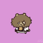 anthro bottomwear brown_body brown_fur burger chibi clothing eating facial_scar food fur jacket jewelry male missing_eye necklace pants sandwich_(food) scar solo topwear white_bottomwear white_clothing white_jacket white_pants white_topwear bmoo00o mihoyo zenless_zone_zero ben_bigger bear mammal 1:1 animated short_playtime sound webm