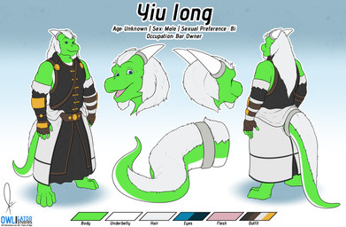 anthro belt clothing color_swatch gloves handwear horn horn_jewelry horn_ring jewelry male ring_(jewelry) smile solo owligatorstudios mythology yiu_long dragon mythological_creature mythological_scalie scalie 2023 absurd_res hi_res
