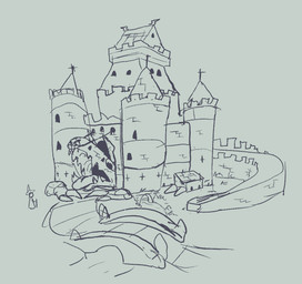 bridge castle clothing duo feral hat headgear headwear imminent_vore landscape magic_user male oral_vore vore vore_request wizard_hat wizard_robe woodhouse3d mythology dragon humanoid living_building mythological_creature mythological_scalie scalie hi_res