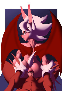 anal anal_penetration anthro arm_grab butt butt_grab clothing duo female fur gloves hand_on_butt handwear long_ears looking_back male male/female membrane_(anatomy) membranous_wings penetration red_body tail tan_body white_body white_fur wings niranna sega sonic_the_hedgehog_(series) knuckles_the_echidna rouge_the_bat bat echidna mammal monotreme hi_res