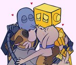 anthro collar eyes_closed group group_kissing heart_symbol kissing machine male male/male polyamory d0nati robot_dreams dog_(robot_dreams) rascal_(robot_dreams) robot_(robot_dreams) tin_(robot_dreams) canid canine canis domestic_dog mammal procyonid raccoon robot