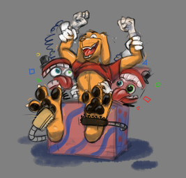 3_toes anthro black_pawpads chest_tuft claws clothed clothing disembodied_hand feet foot_fetish for_a_head fur fur_tuft gloves grey_background handwear heterochromia laugh male open_mouth open_smile pawpads paws raised_arms raised_clothing raised_shirt raised_topwear red_clothing red_shirt red_topwear restrained shirt simple_background smile solo_focus teeth tickle_fetish tickle_torture tickling tickling_feet tickling_sides toe_claws toes tongue topwear tuft white_clothing white_gloves white_handwear wrist_grab yellow_body yellow_fur misterfuchs glitch_productions the_amazing_digital_circus caine_(tadc) scratch_(tadc) bird_dog canid canine canis domestic_dog golden_retriever humanoid hunting_dog mammal object_head retriever tooth_creature hi_res