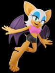 5_toes anthro barefoot bottomwear breasts clothing crop_top feet female hotpants humanoid_feet looking_at_viewer midriff plantigrade shirt shorts solo toes topwear wings milkmeister3d sega sonic_the_hedgehog_(series) rouge_the_bat bat mammal 3:4 3d_(artwork) absurd_res alpha_channel digital_media_(artwork) hi_res