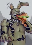 anthro burger detailed_food drinking_straw food glowing glowing_eyes holding_food holding_object machine male open_mouth simple_background solo bunnysuitconman five_nights_at_freddy's five_nights_at_freddy's_3 scottgames springtrap_(fnaf) animatronic lagomorph leporid mammal rabbit robot 2023 detailed digital_media_(artwork) hi_res